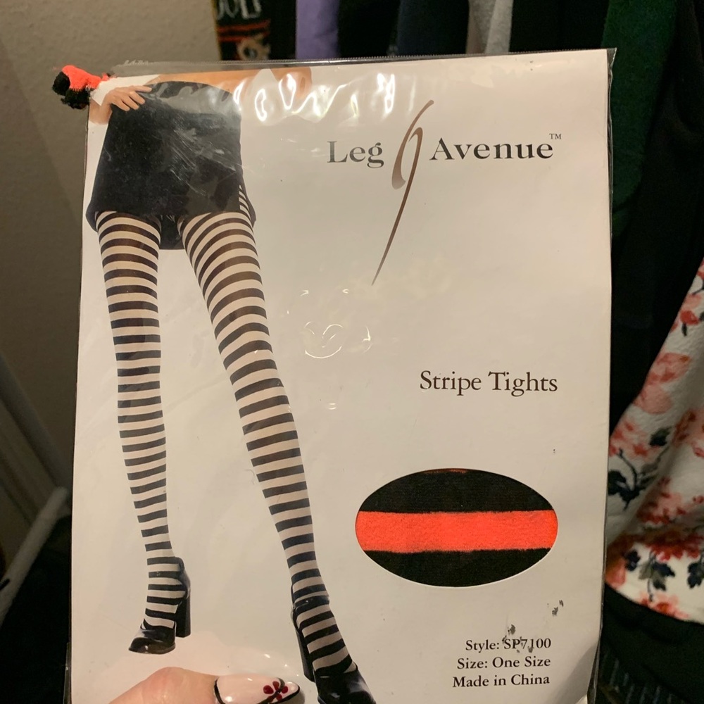 Leg Avenue Halloween Striped Tights